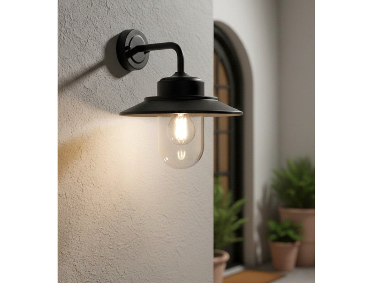 Naples Wall Light- Black/ Stainless Steel