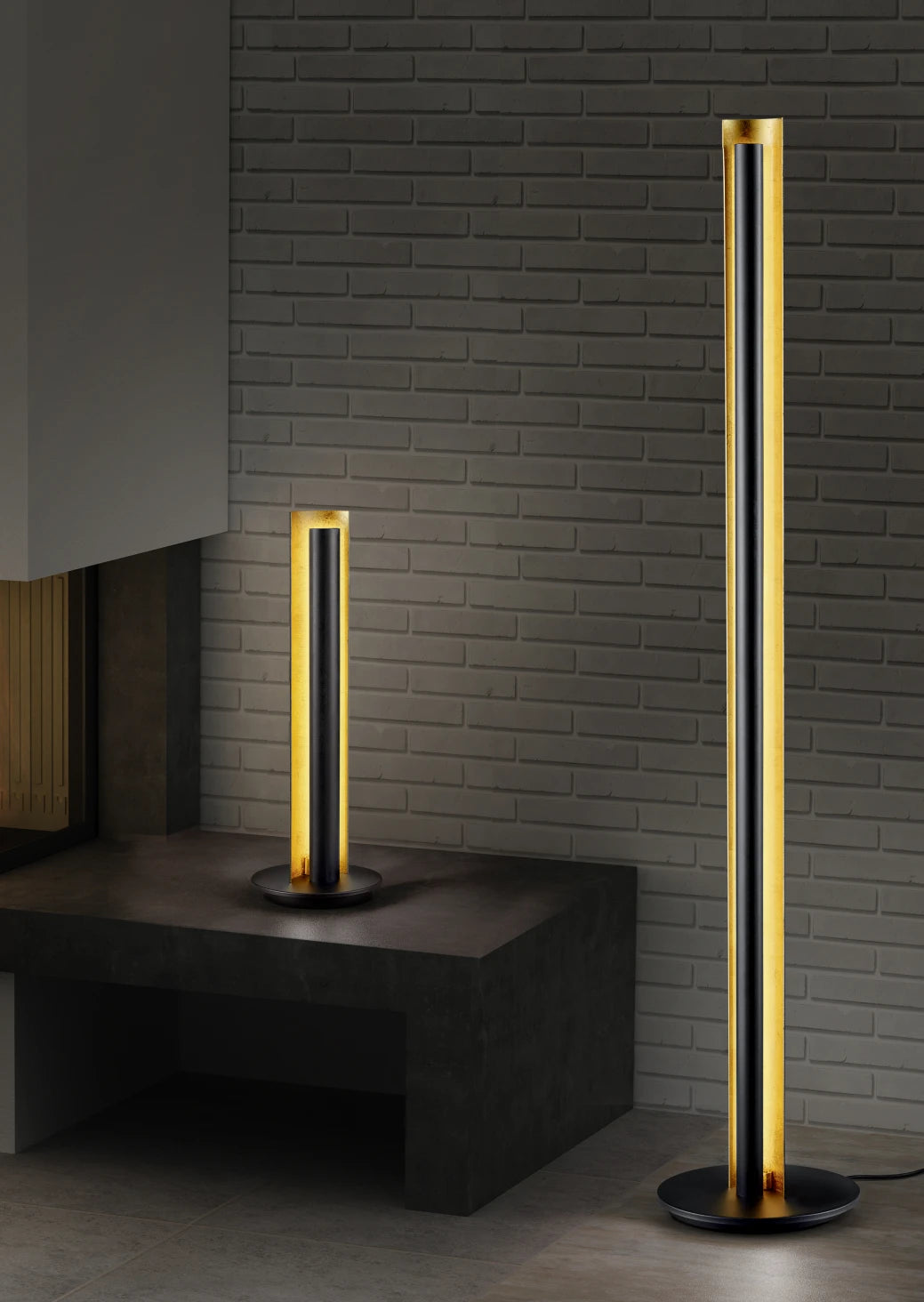 Texel Modern LED Floor Lamp - Black & Gold