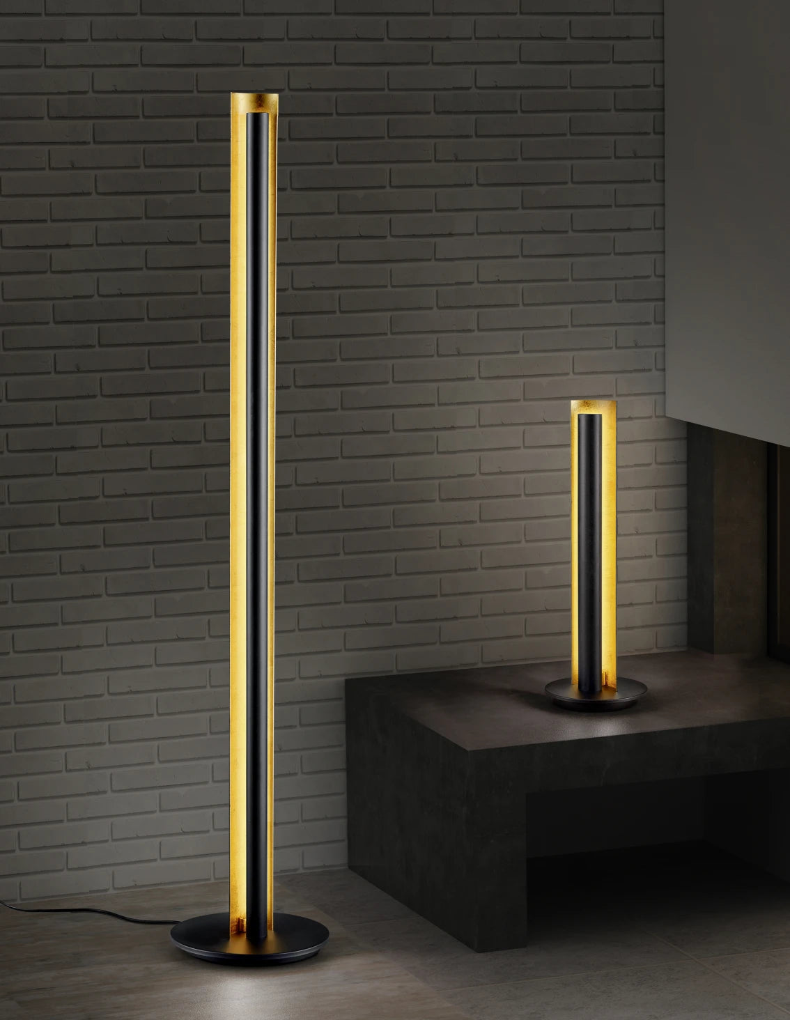 Texel Modern LED Floor Lamp - Black & Gold