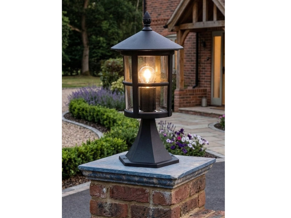 Stratford Lantern Pillar Top- Bronze/ Black Finishes
