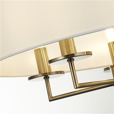 Knightsbridge 5Lt Pendant- Antique Brass  & Satin Silver