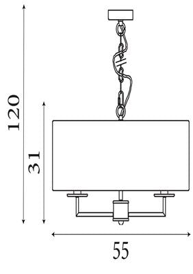 Knightsbridge 5Lt Pendant- Antique Brass  & Satin Silver