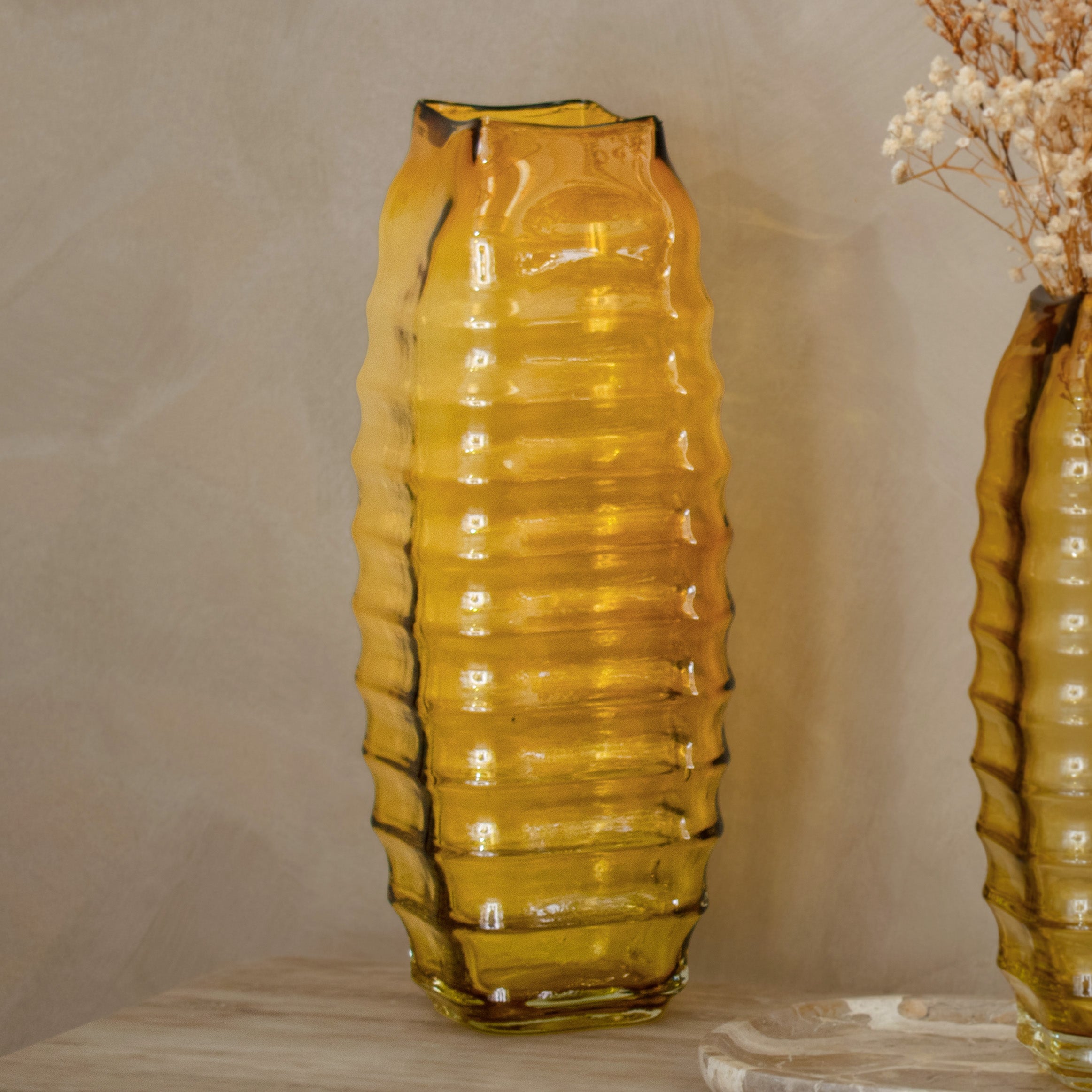 Ellingsen Small/Large Vase - Yellow Glass