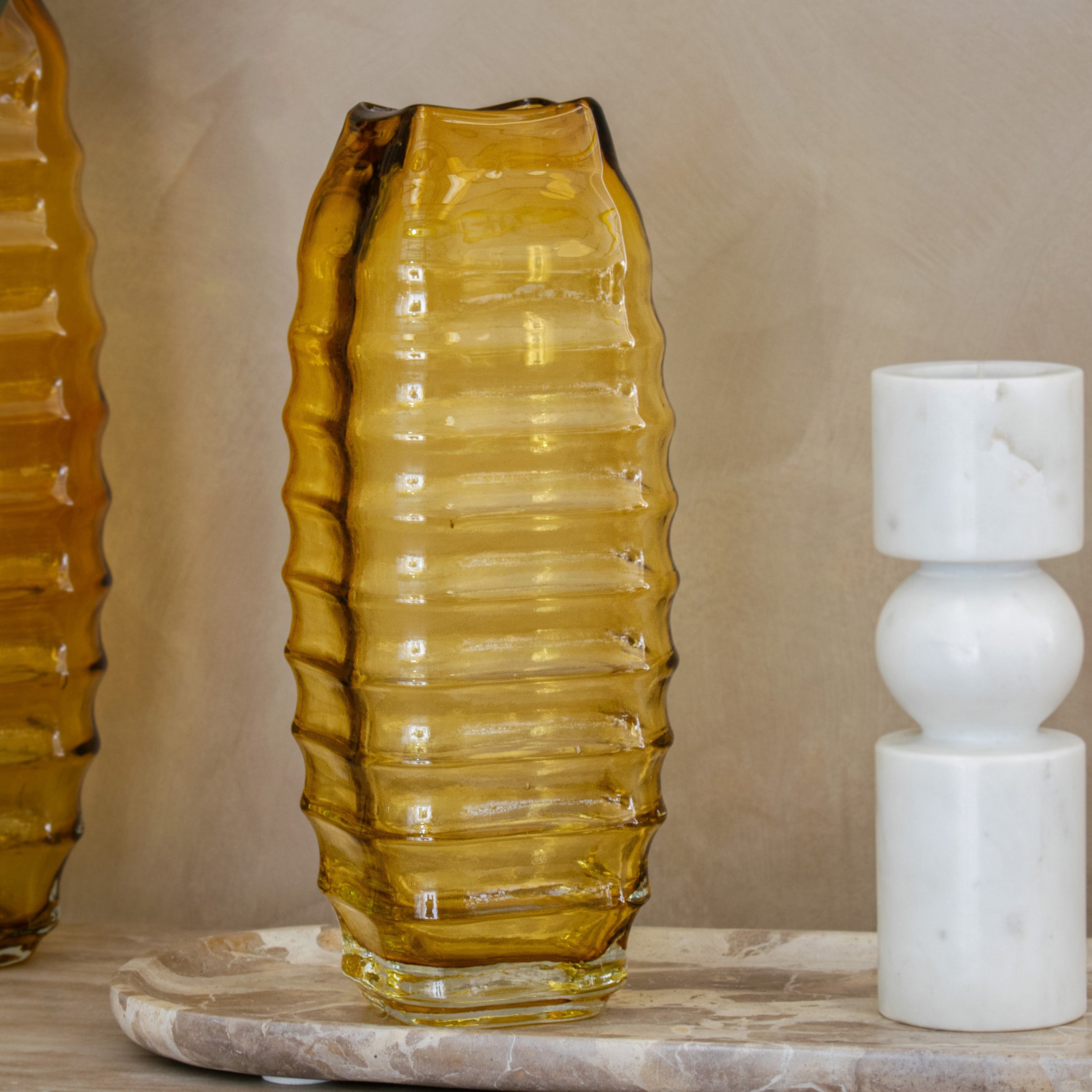 Ellingsen Small/Large Vase - Yellow Glass