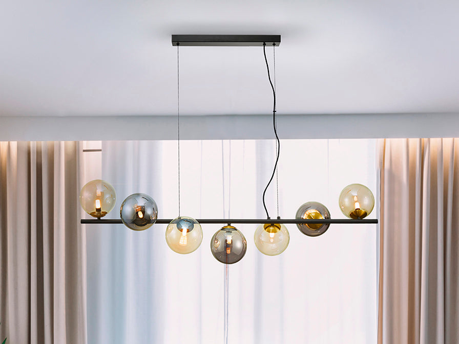 Inoa 7L Kitchen Table Island Light-  Black-Smoke-Amber Finish