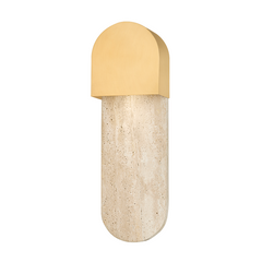 Hobart 1Lt Wall Sconce - Marble & Brass/Black