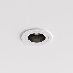 Pinhole Slimline Round/Square Fixed Fire-Rated IP65 Bathroom Recessed Ceiling Light - Matt White Finish