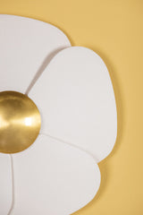 Madeline LED Flush Mount - Brass & Linen