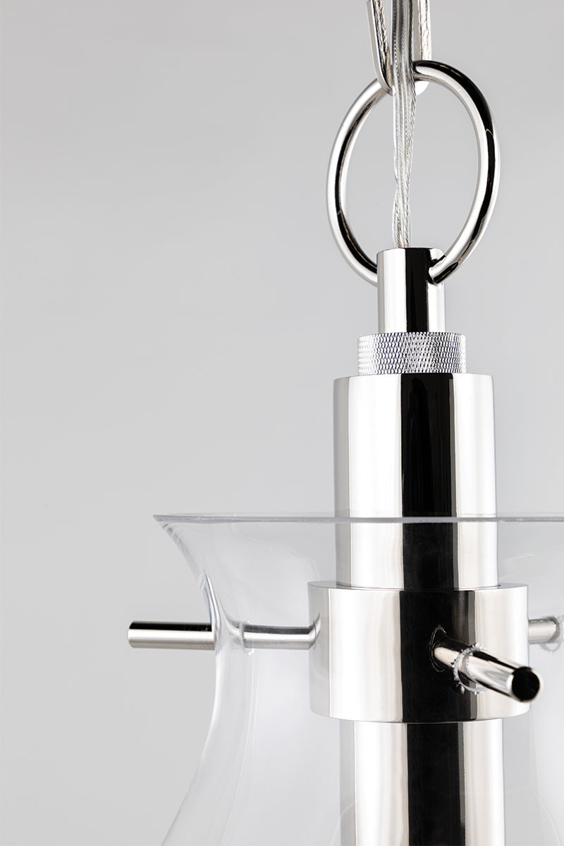 Ivy 1Lt S/M/L Pendant - Brass/Nickel