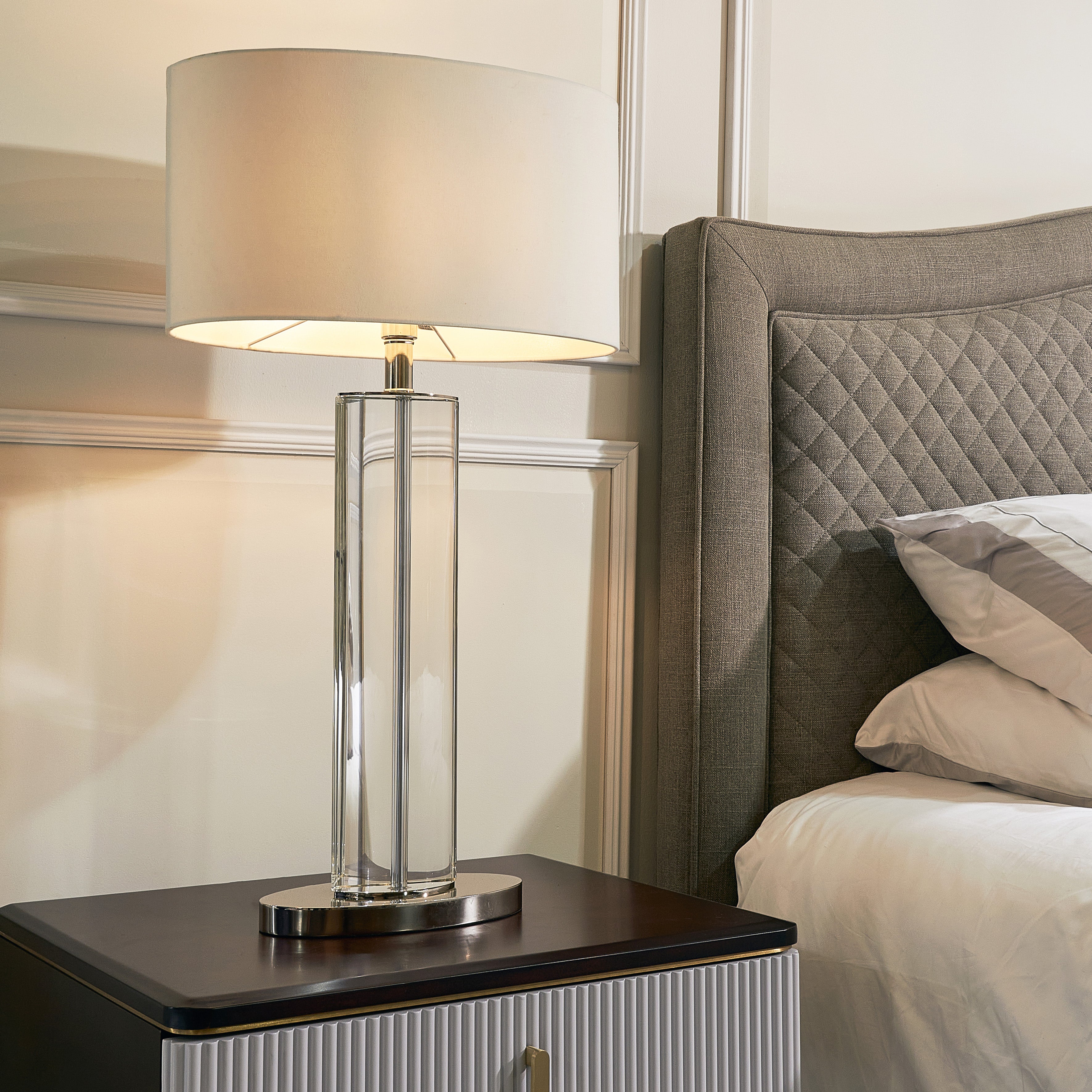 Lisle Table Lamp - Crystal & Nickel