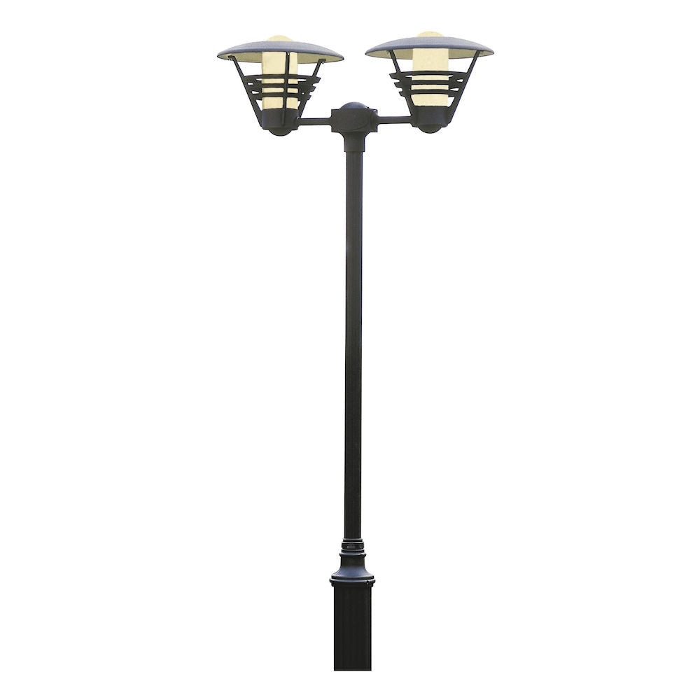 Gemini 1Lt / 2Lt Post Light Matt E27 IP23 - Black/White