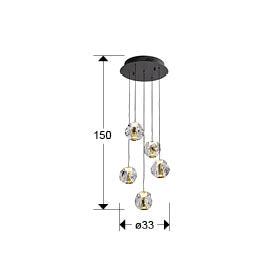 Zaria- Lamp 5/13L- Clear/Amber Dim Ip20 Integrated Led
