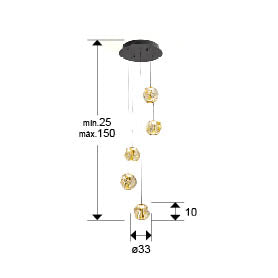 Zaria- Lamp 5/13L- Clear/Amber Dim Ip20 Integrated Led