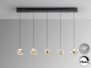 Zaria 5Lt Kitchen Island Light- Black/Gold/Clear Dimmable