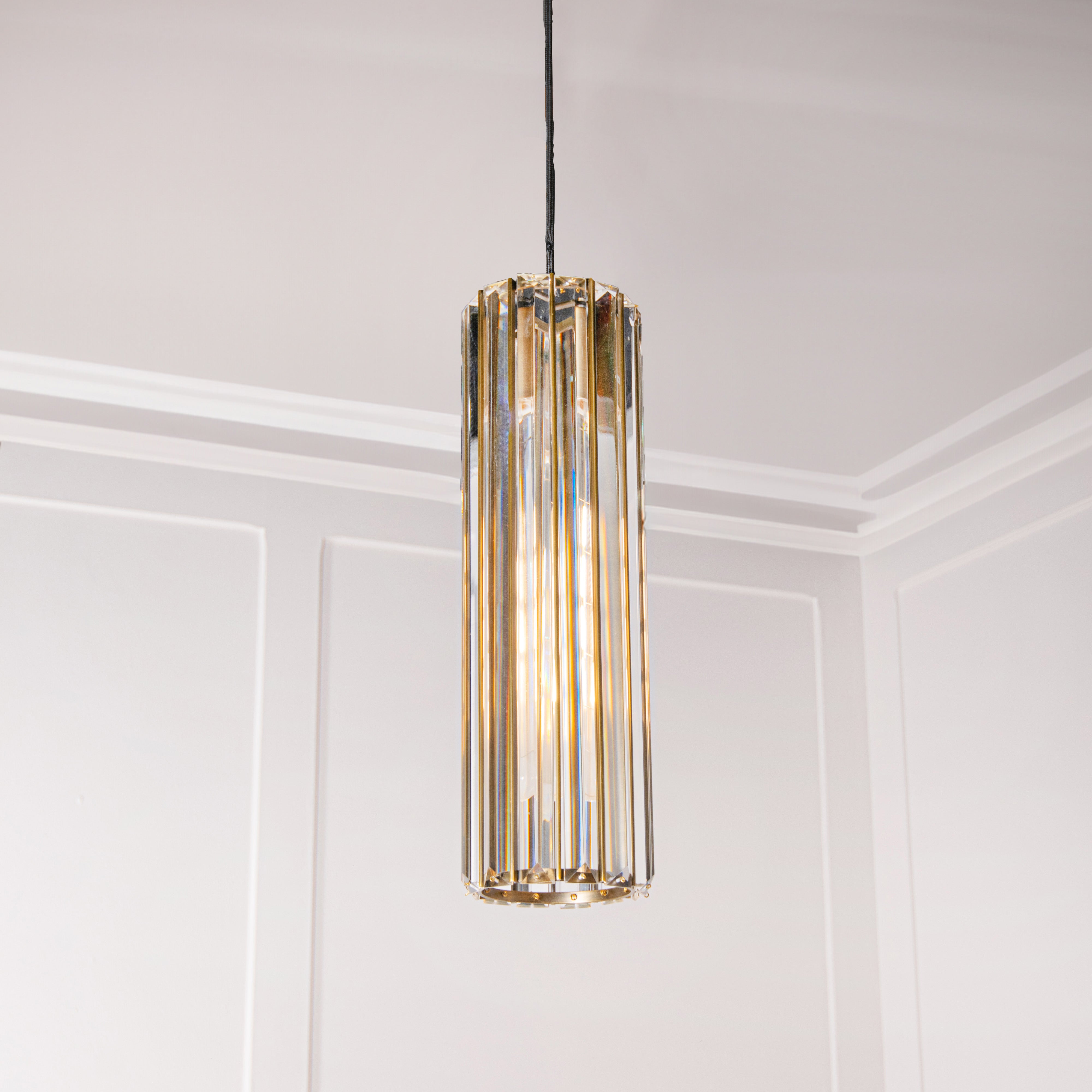 Reagan Crystal Pendant  - Brass/Bronze