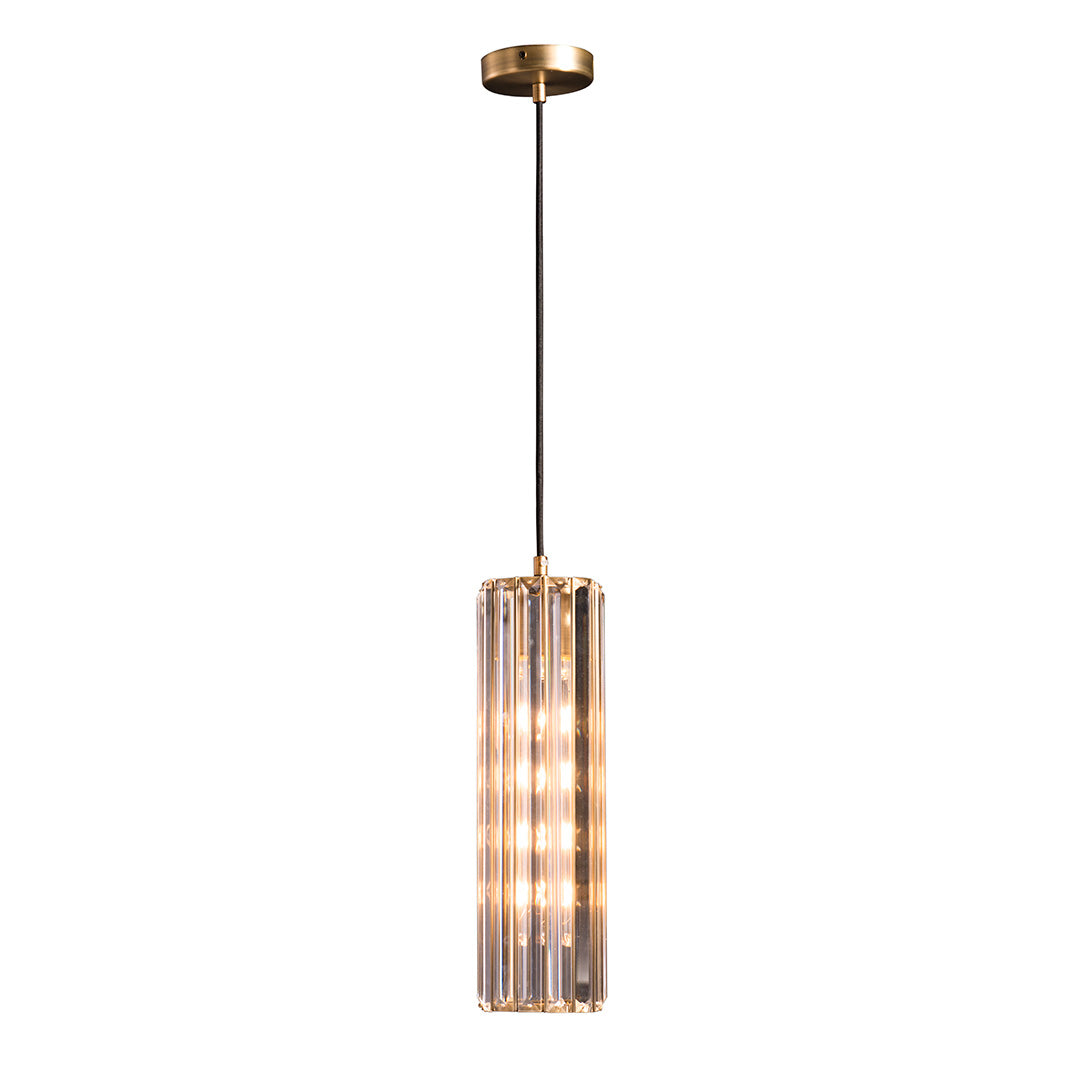 Reagan Crystal Pendant  - Brass/Bronze