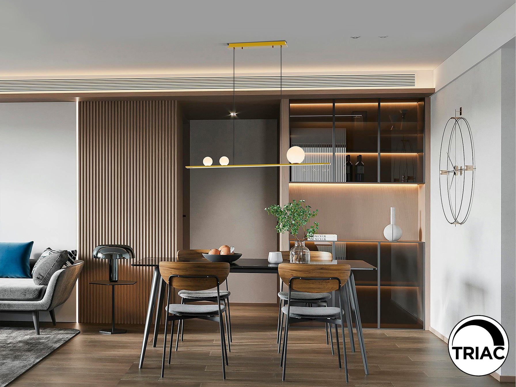 Mila Island Light- Golden/ Black Finishes