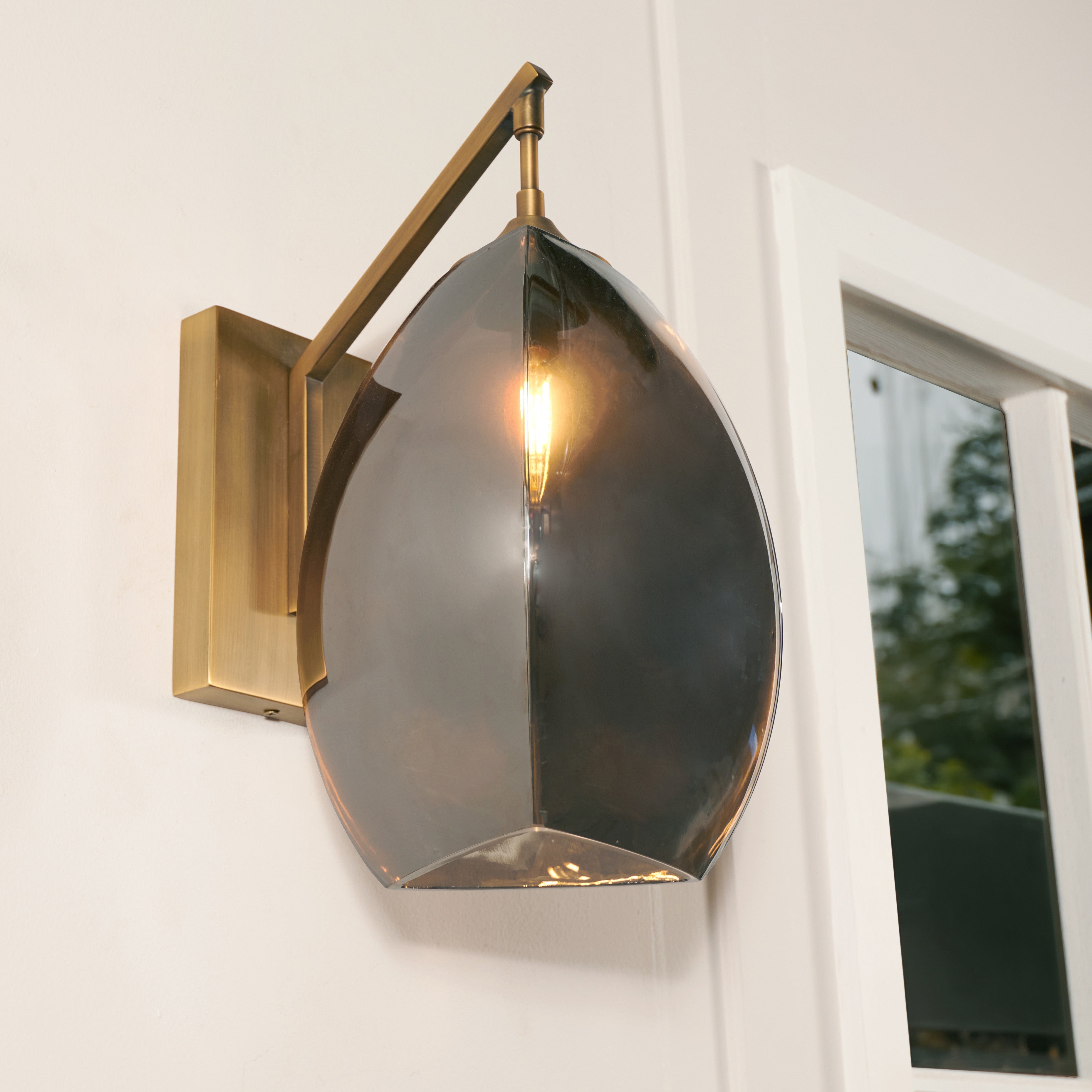 Talence Wall Lamp - Brass & Smoked Glass