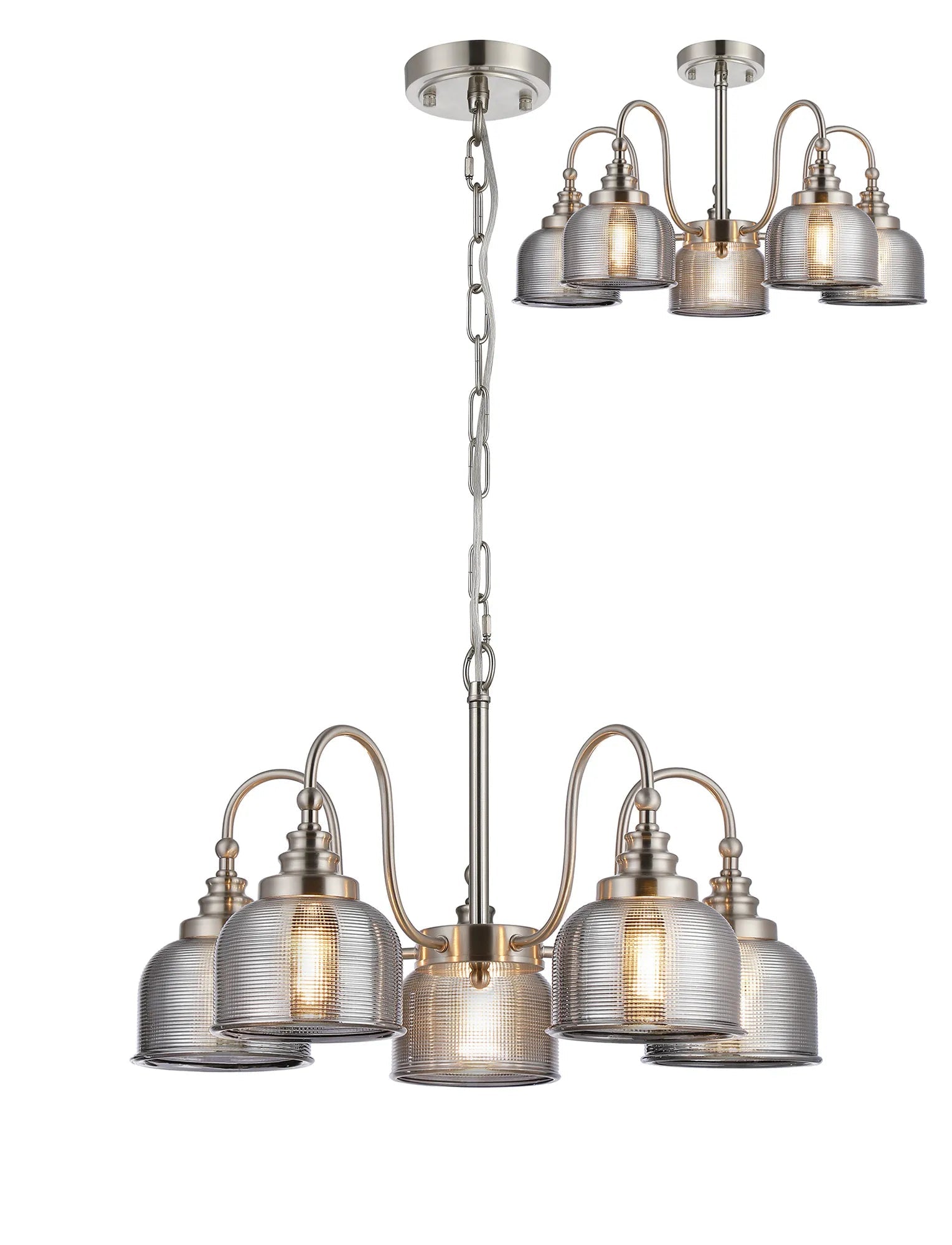 Cleron 3/5/8Lt Semi-Flush Pendant - Various Colours