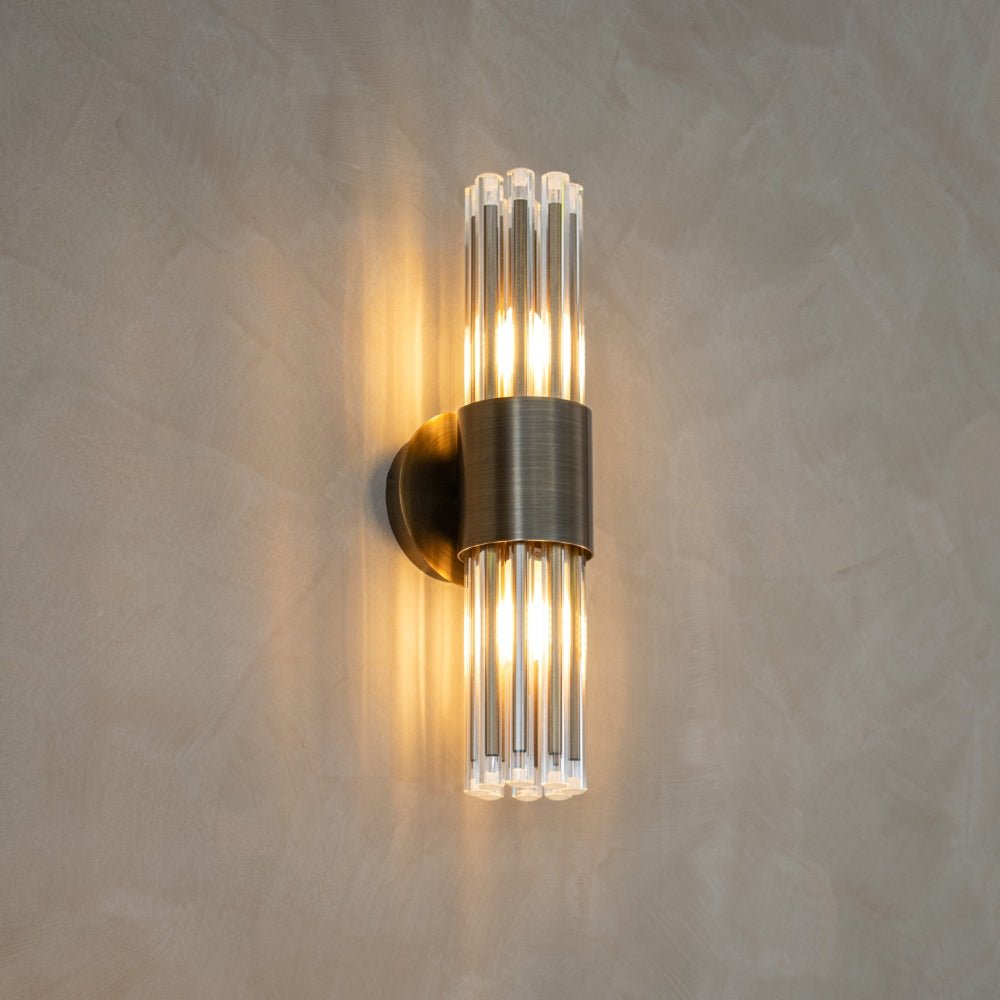 Colmar IP44 Bathroom Wall Lamp - Antique Brass