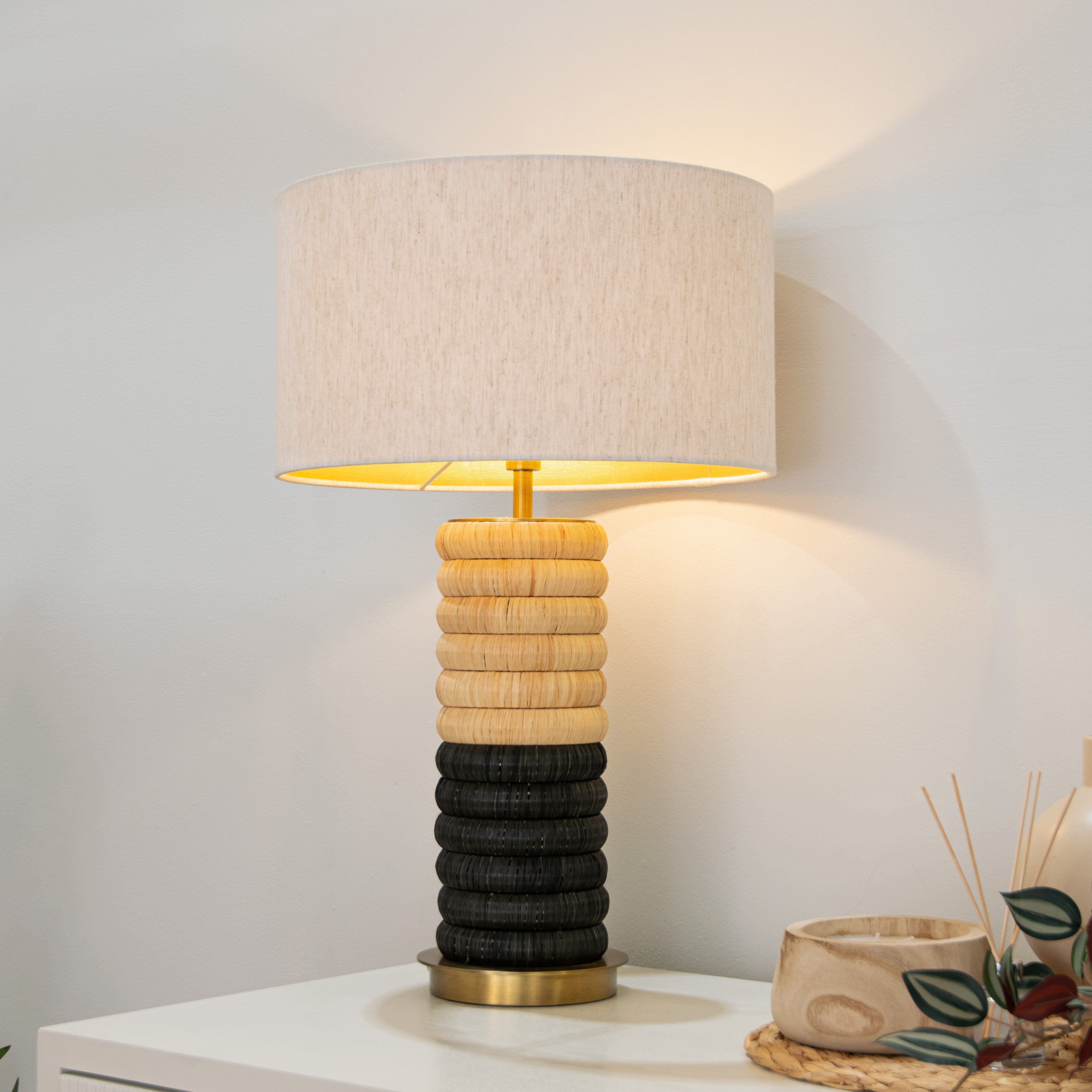 Aitla Table Lamp - Brass & Oatmeal