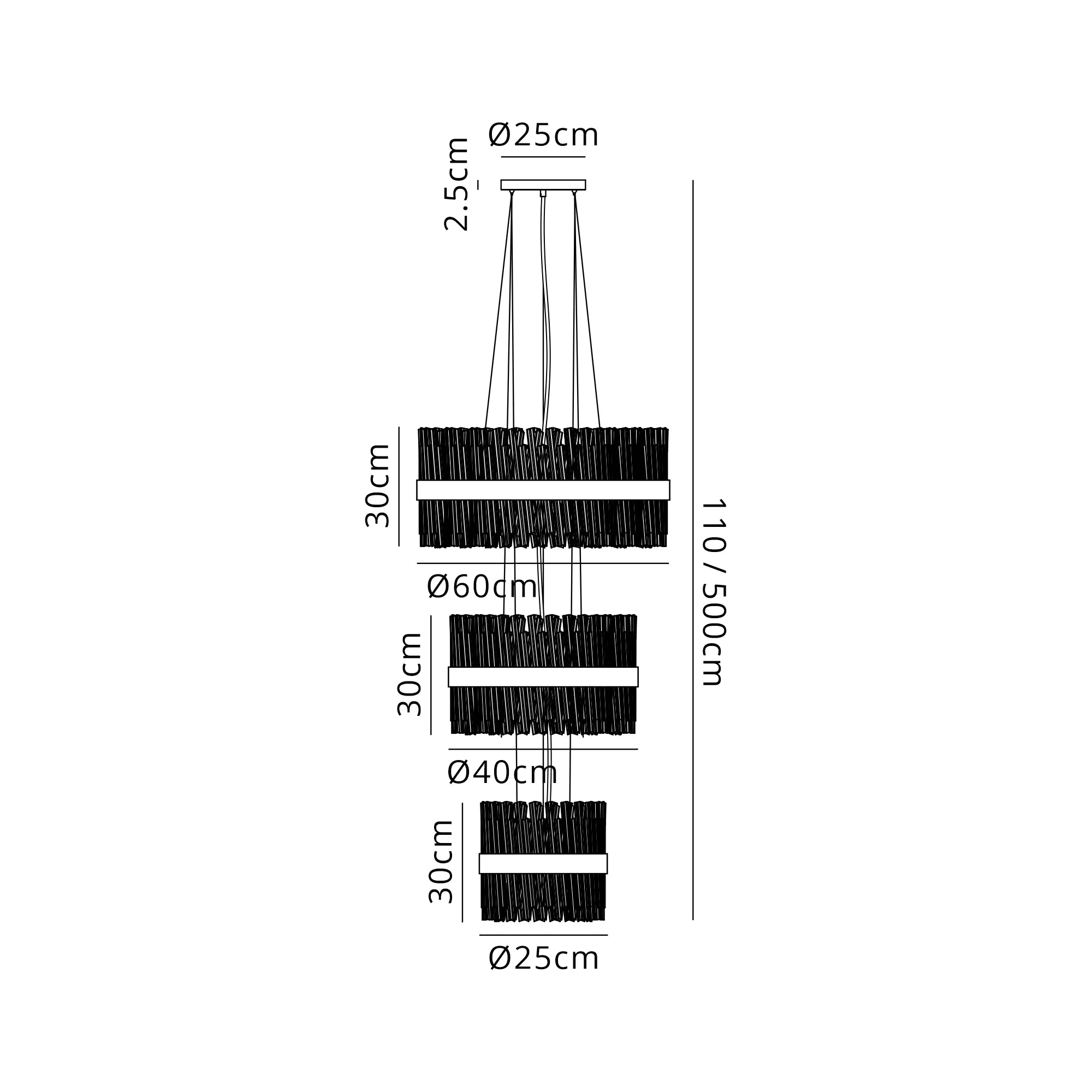 Bellina 2/3/4 Tier Chandelier - Various Sizes & Finishes