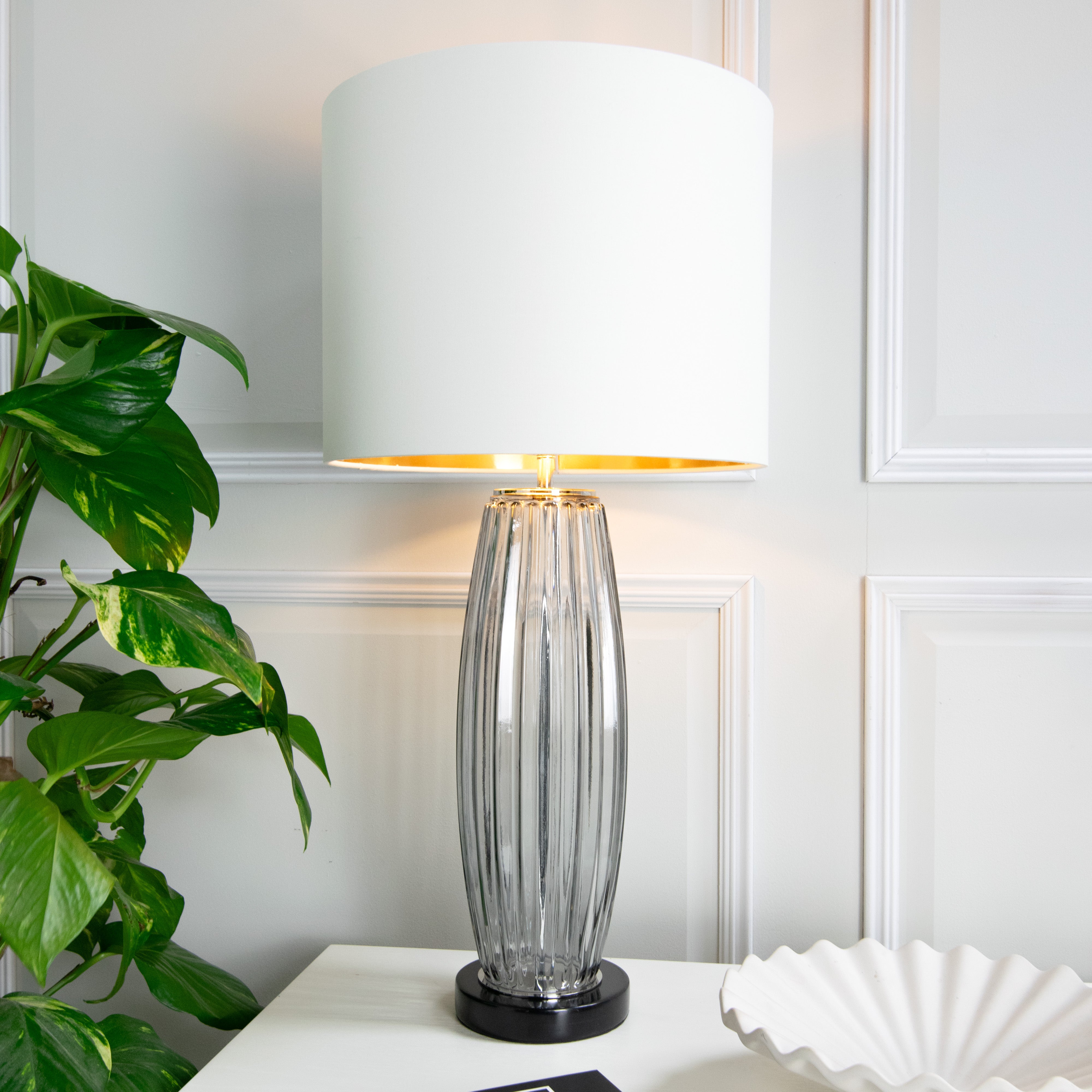 Tage Table Lamp - Marble & Smoked Glass