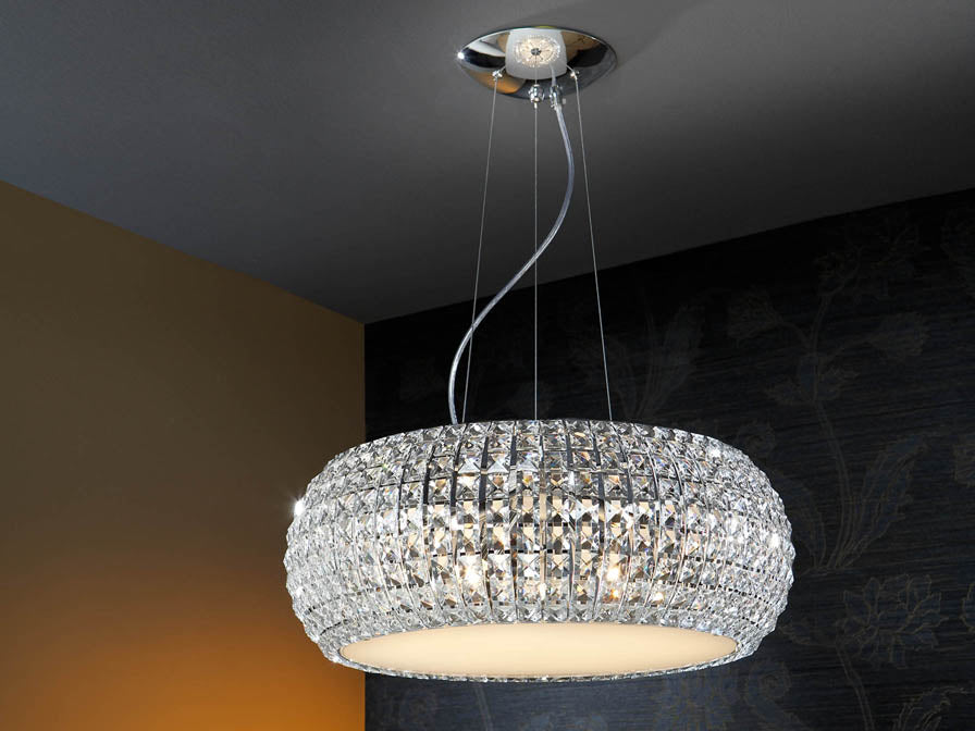 Diamond Large Crystal Ceiling Light - Chrome & Clear Finish