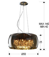 Argos 1/5/6Lt Crystal Ceiling Light - Chrome Finish