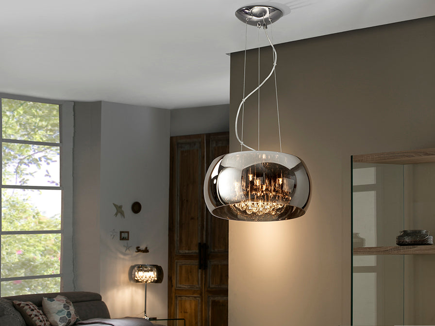 Argos 1/5/6Lt Crystal Ceiling Light - Chrome Finish