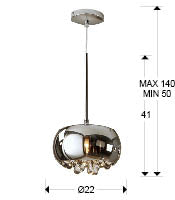 Argos 1/5/6Lt Crystal Ceiling Light - Chrome Finish