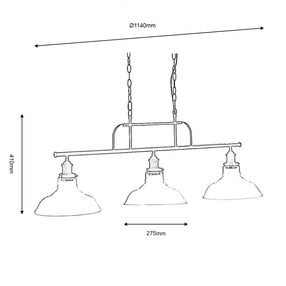 Esko Kitchen Table/Island Light - Black Silver Metallic