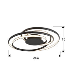 DANZA - BLACK CEILING LAMP D70