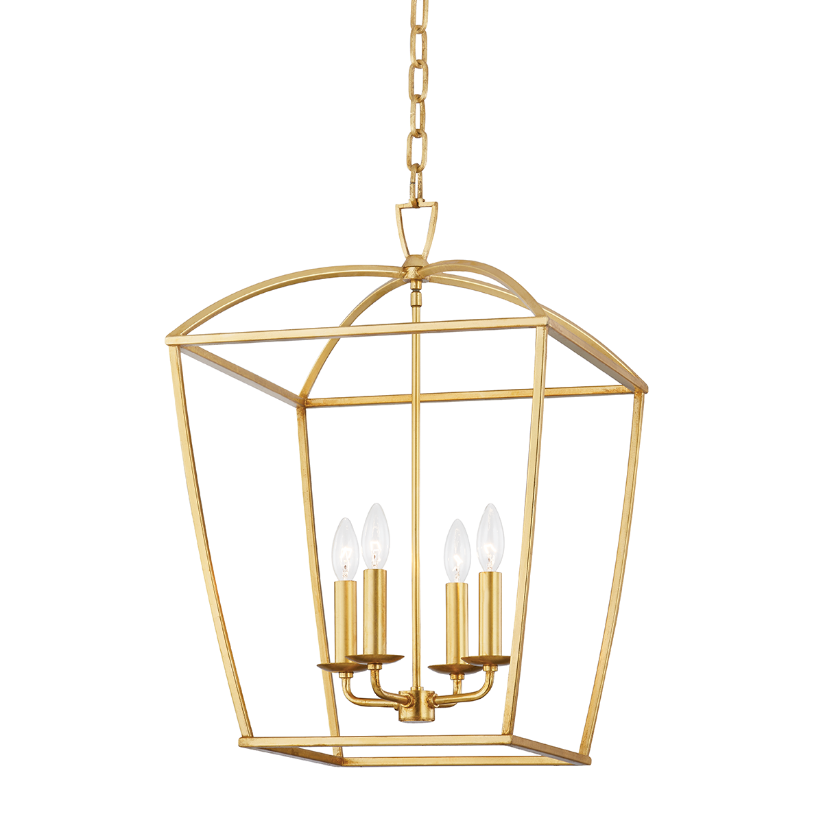 Bryant 4Lt Lantern - Iron/Gold Leaf