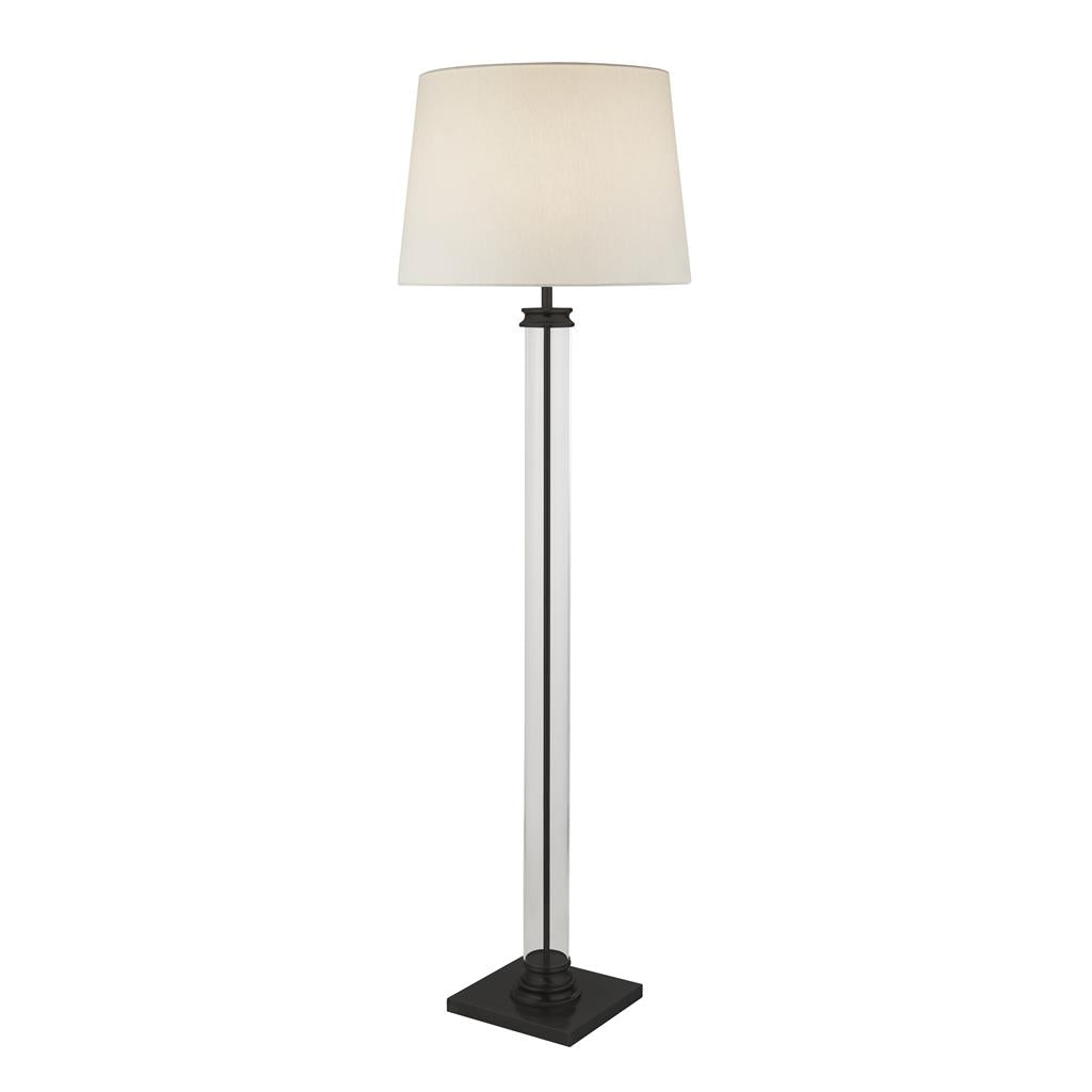Pedestal Floor Lamp - Antique Brass/Black/Satin Silver E27