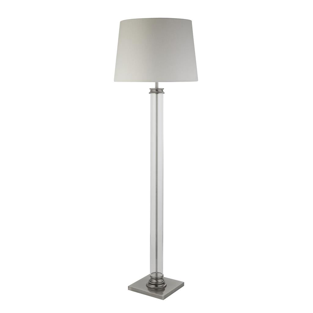 Pedestal Floor Lamp - Antique Brass/Black/Satin Silver E27