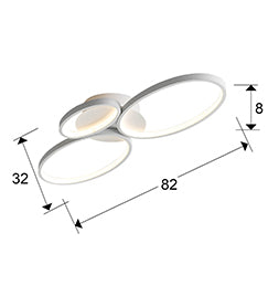 SIOS LED CEILING LAMP,3 RINGS,WHITE