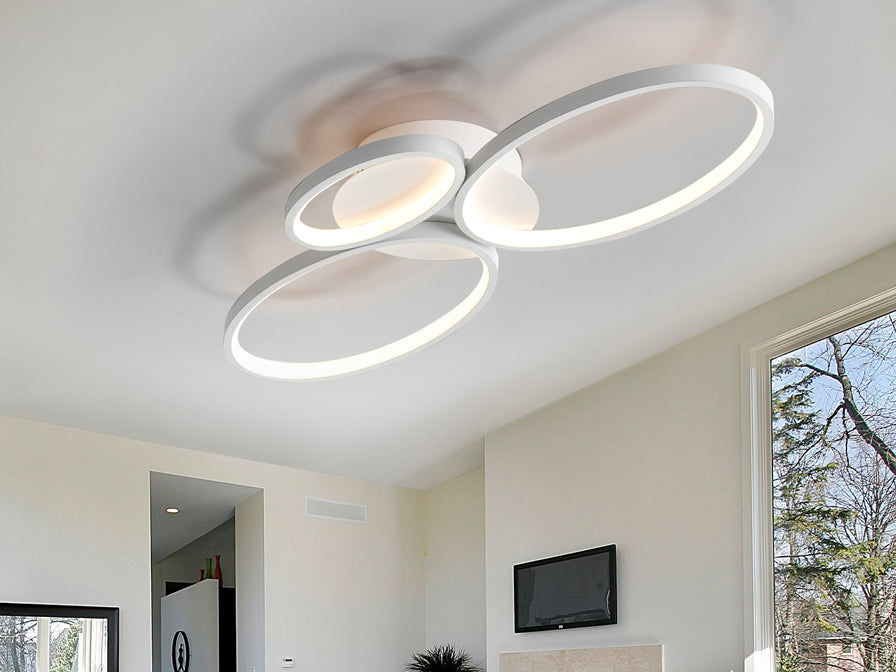 SIOS LED CEILING LAMP,3 RINGS,WHITE