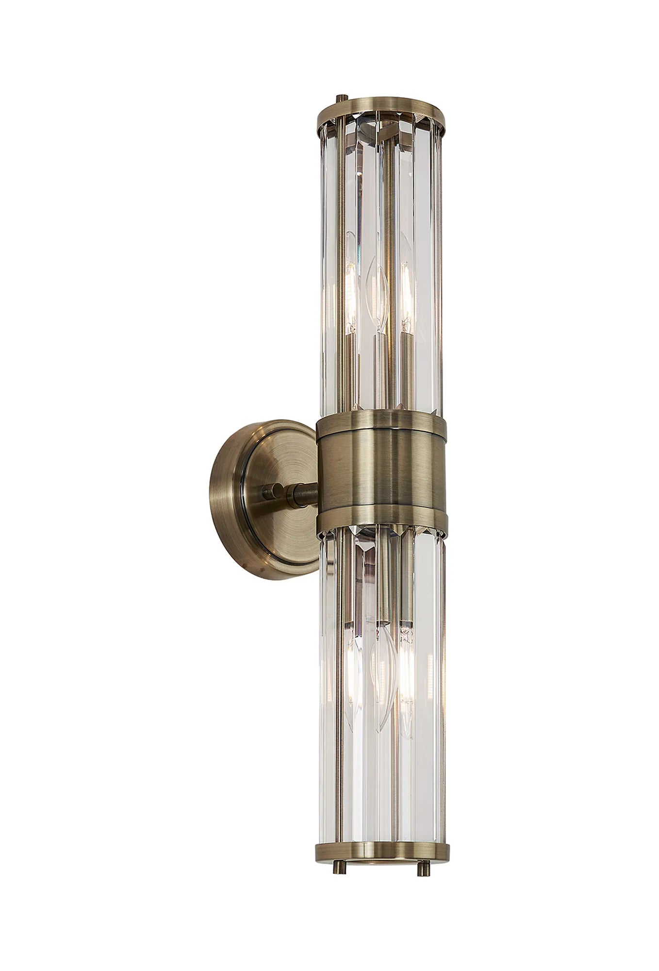 Alura 2 Light Crystal Wall Up & Down, E14, IP44, Satin Black/Clear Crystal