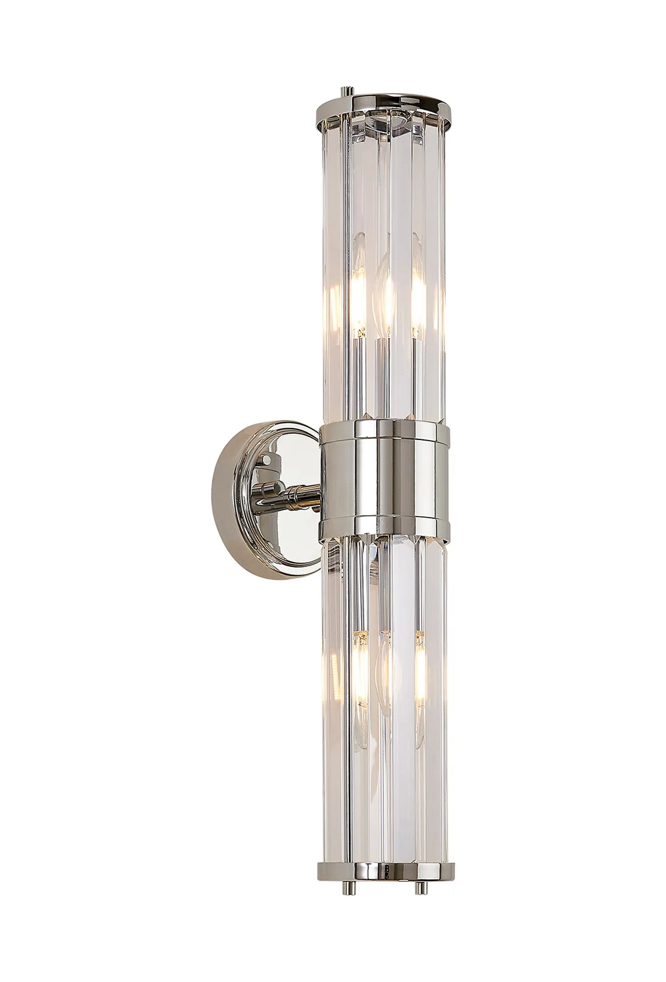 Alura 2 Light Crystal Wall Up & Down, E14, IP44, Satin Black/Clear Crystal