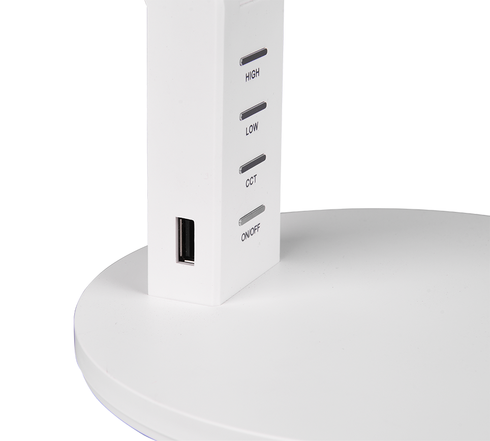 Ava Phone Charger Table Lamp - Black/White