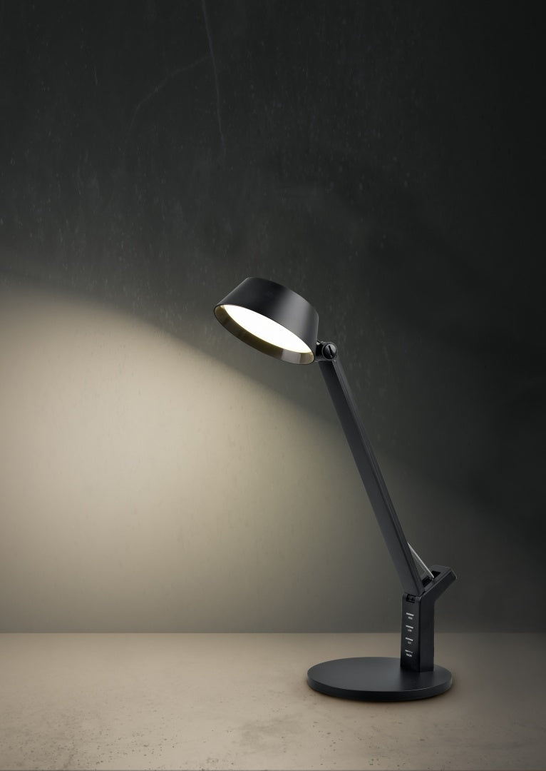 Ava Phone Charger Table Lamp - Black/White