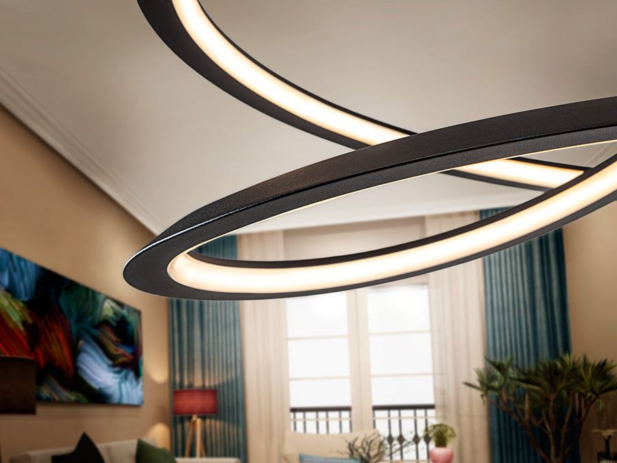 Looping· Lamp, Black, White Medium/Large Ø97