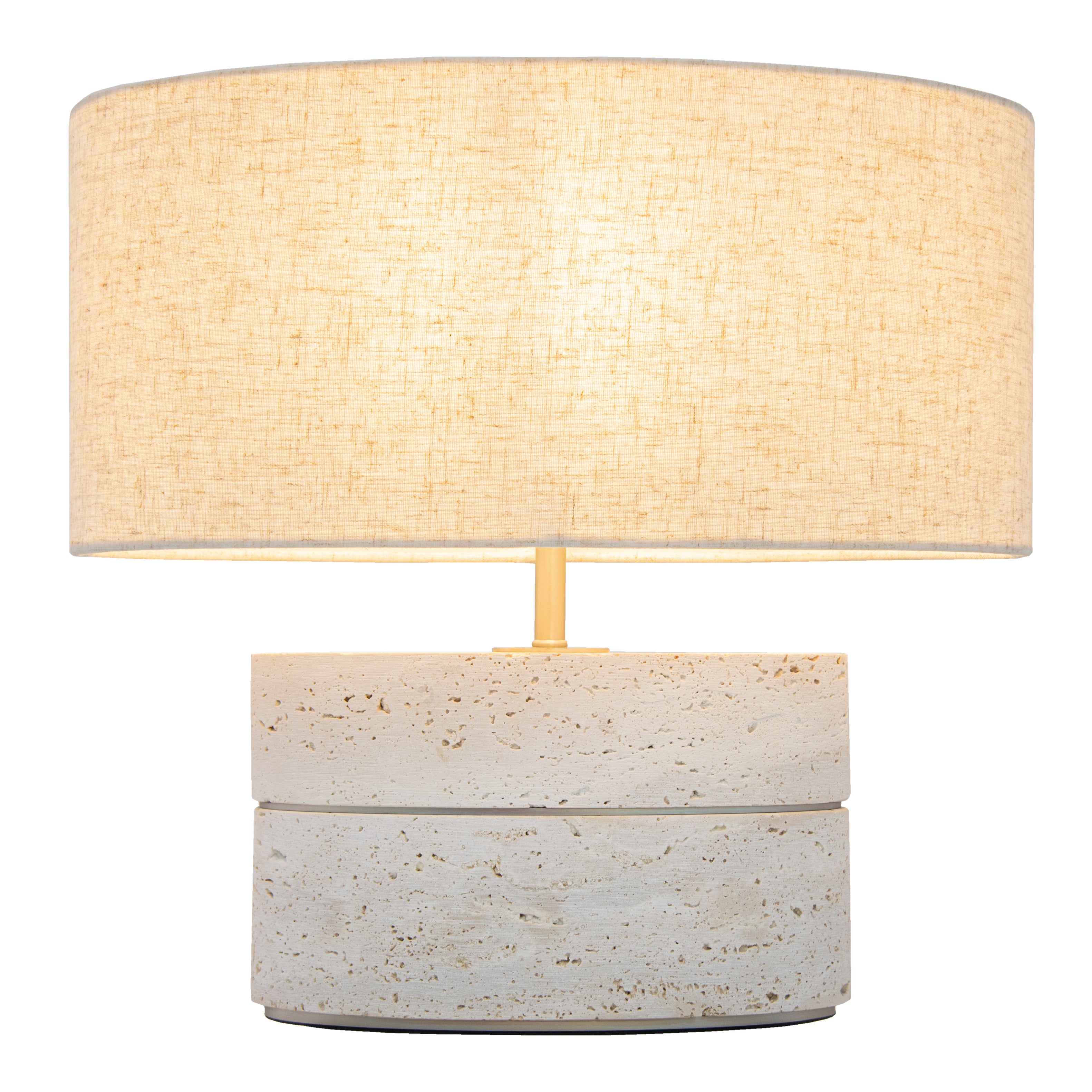 Nives Table Lamp - Nickel & Travertine