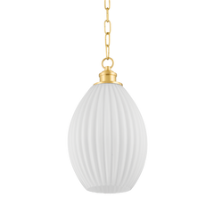 Hillary 1Lt Pendant - Brass & Opal