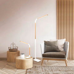 Norris Task/Reading LED Floor Lamp - White/Black
