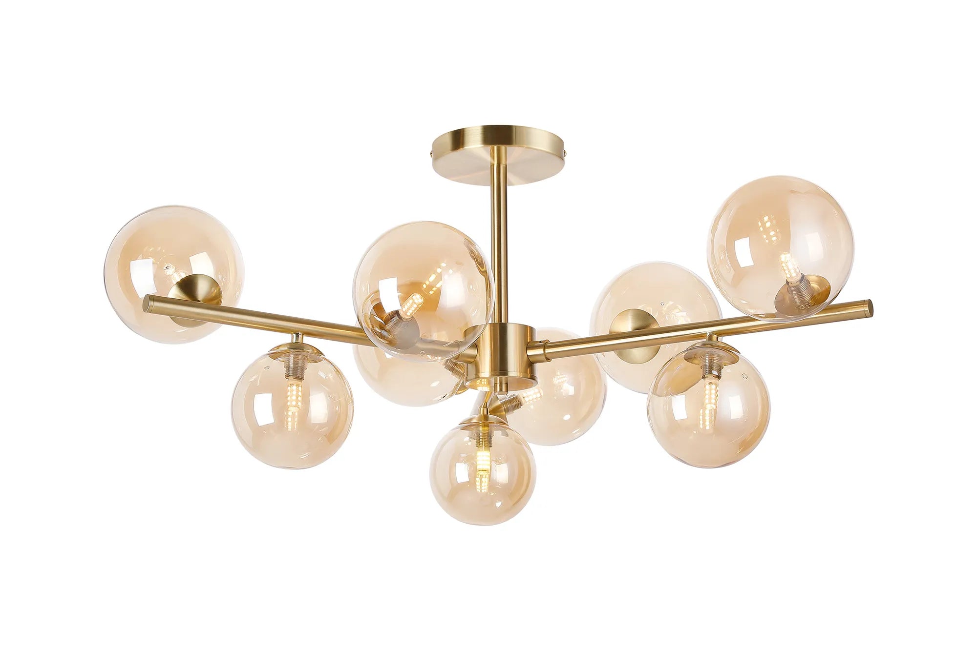 Seville 88cm Semi-Flush 3 Arm Ceiling Light, 9 x G9- Various Finish