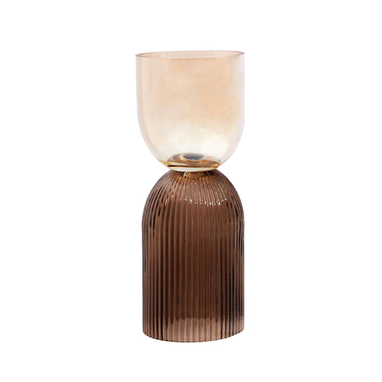 Esma Small Amber and Brown Glass Vase - Christmas Gift