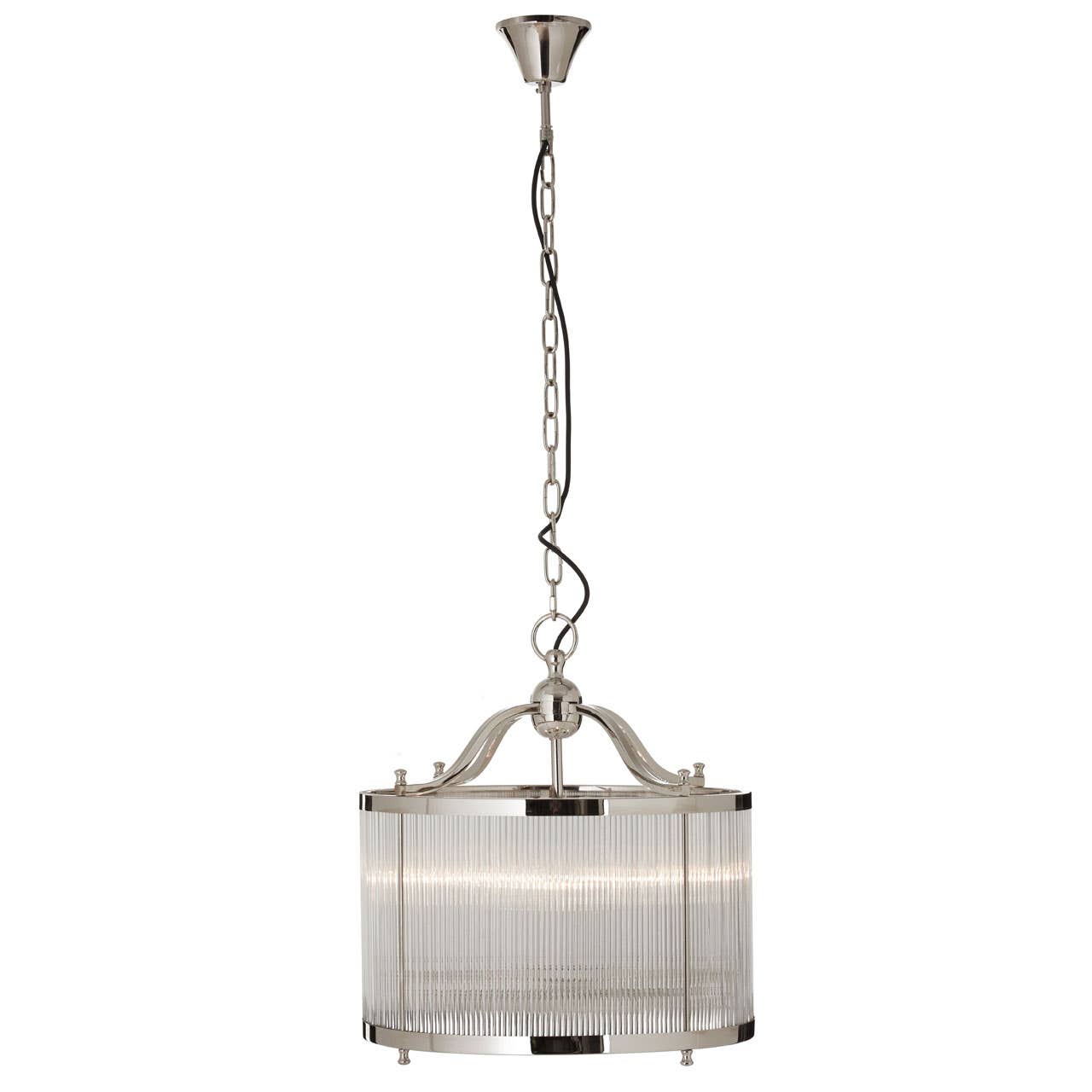Cassia 4Lt Glass Nickel Pendant