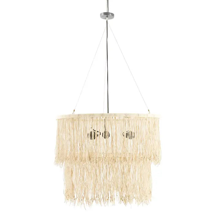 Hobart Cream Leather Ceiling Light